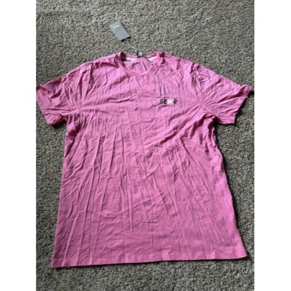 Bench Womens Pink Crew Neck Short Sleeve Graphic Tee Size Small "waves & raves"